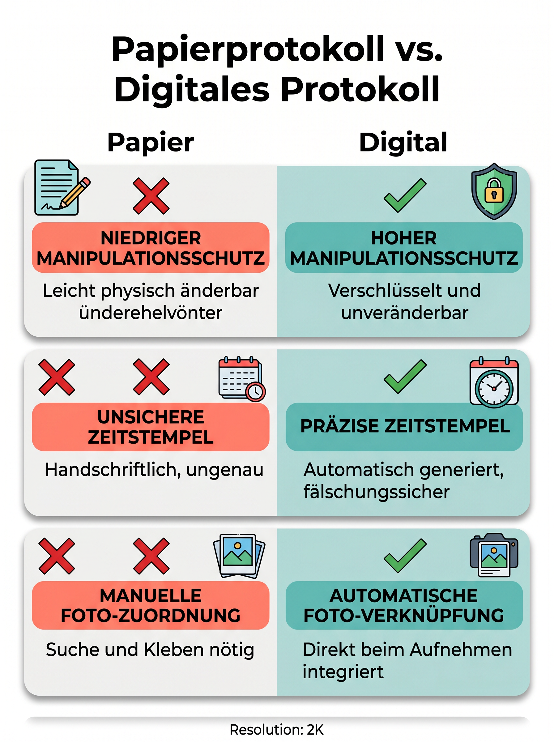 Papierprotokoll vs. Digitales Protokoll